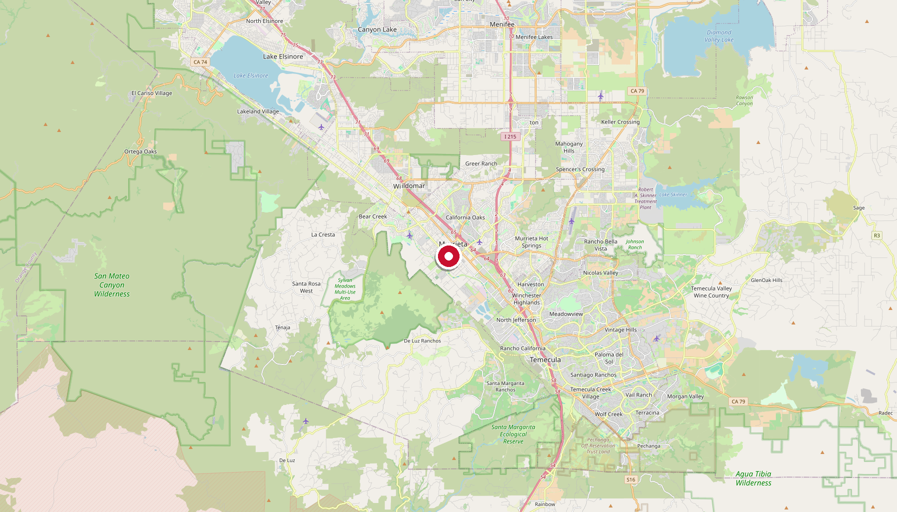 Map of Murrieta, CA service area