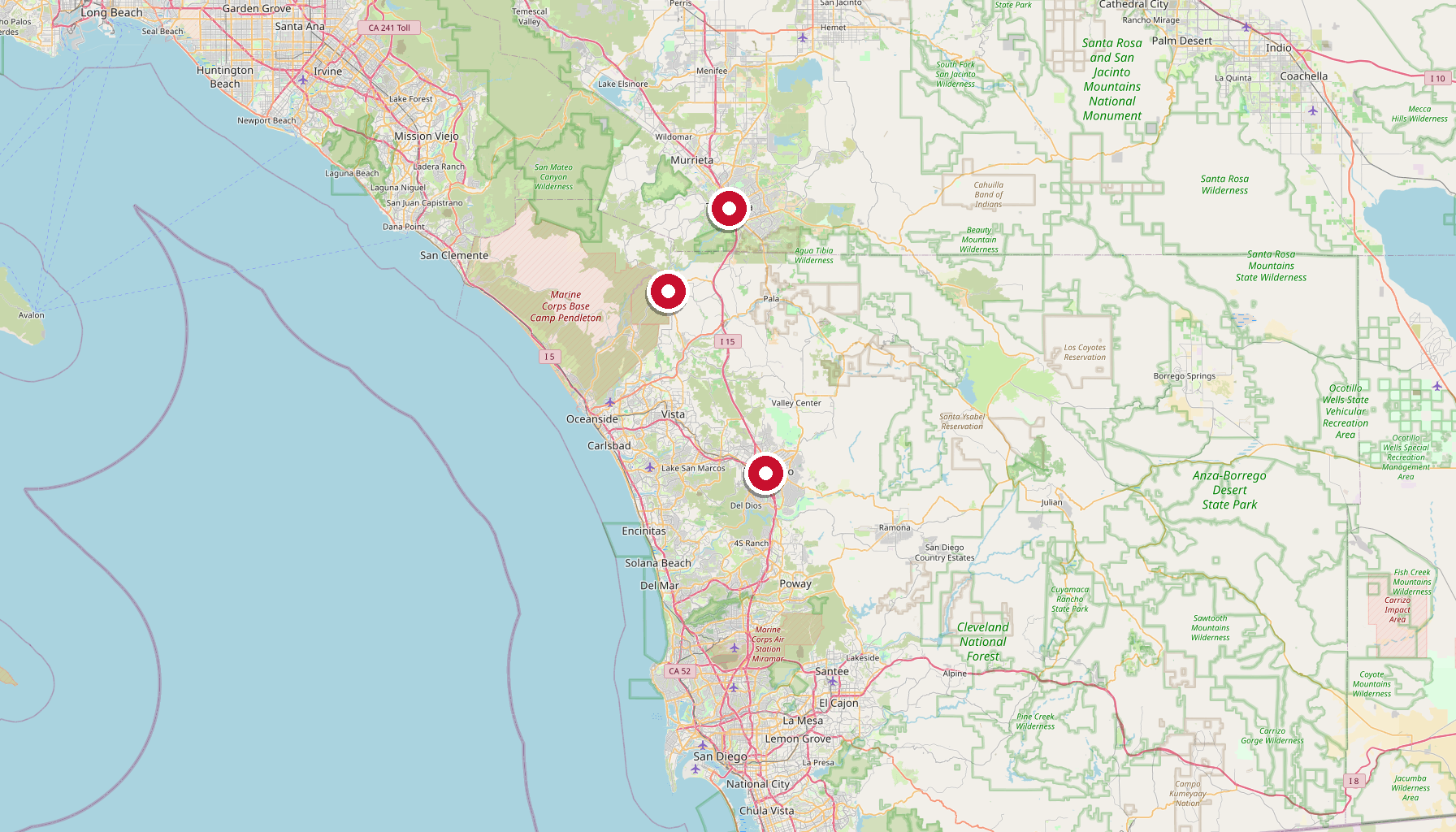 Map of North San Diego County service area