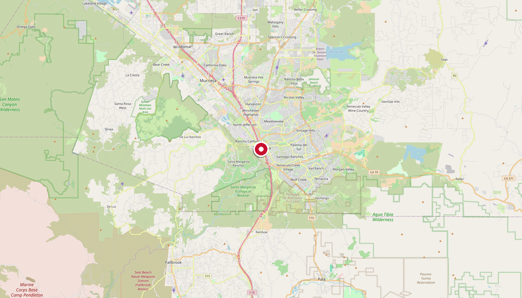 Map of Temecula, CA service area